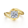 Ezrah - 14K White-Yellow Gold Bypass Round Diamond Engagement Ring