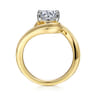 Ezrah - 14K White-Yellow Gold Bypass Round Diamond Engagement Ring