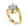 Ezrah - 14K White-Yellow Gold Bypass Round Diamond Engagement Ring