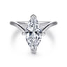 Cosmic - 14K White Gold Marquise Shape Diamond Engagement Ring - 0.08 ct