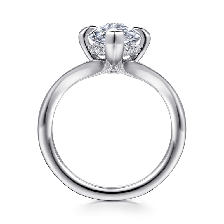 Cosmic - 14K White Gold Marquise Shape Diamond Engagement Ring - 0.08 ct - Shot 2