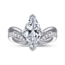 Cosmic - 14K White Gold Marquise Shape Diamond Engagement Ring - 0.08 ct