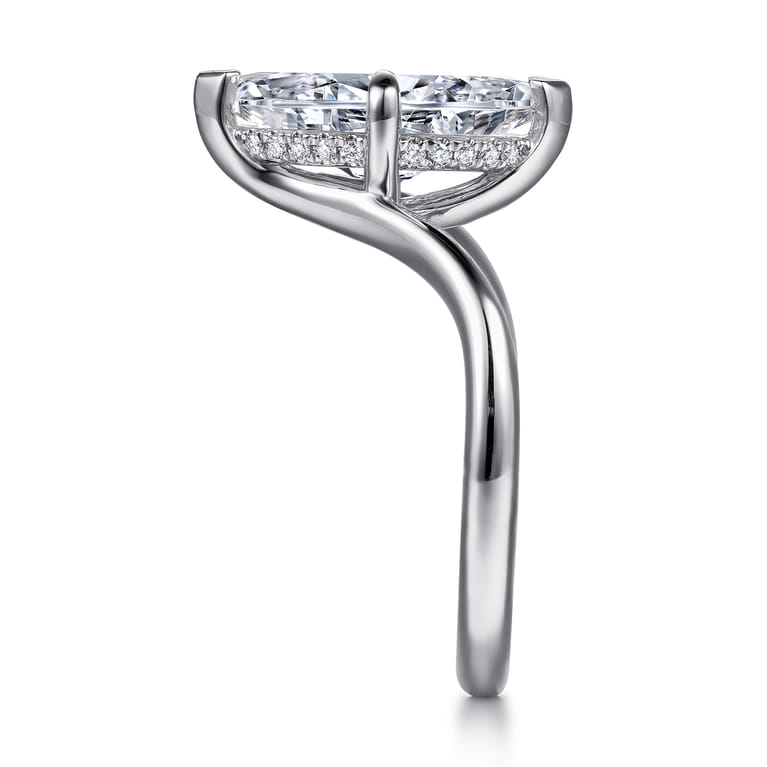Cosmic - 14K White Gold Marquise Shape Diamond Engagement Ring - 0.08 ct - Shot 5
