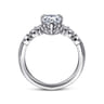 Russo - 14K White Gold Pear Shape Chevron Engagement Ring - 0.06 ct