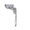 Russo - 14K White Gold Pear Shape Chevron Engagement Ring - 0.06 ct