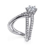 Atlantis - 14K White Gold Free Form Round Diamond Channel Set Engagement Ring - 1.02 ct