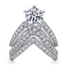 Atlantis - 14K White Gold Free Form Round Diamond Channel Set Engagement Ring - 1.02 ct