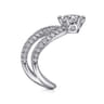 Atlantis - 14K White Gold Free Form Round Diamond Channel Set Engagement Ring - 1.02 ct