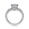 Daina - 14K White Gold Chevron Round Diamond Engagement Ring - 0.64 ct