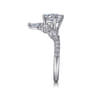 Daina - 14K White Gold Chevron Round Diamond Engagement Ring - 0.64 ct