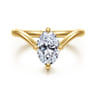 Cosmic - 14K Yellow Gold Oval Shape Diamond Engagement Ring - 0.06 ct