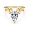 Russo - 14K Yellow Gold Pear Shape Chevron Engagement Ring - 0.06 ct