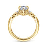 Russo - 14K Yellow Gold Pear Shape Chevron Engagement Ring - 0.06 ct