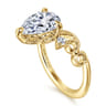 Russo - 14K Yellow Gold Pear Shape Chevron Engagement Ring - 0.06 ct