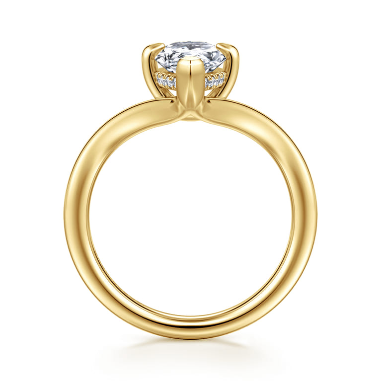 Cosmic - 14K Yellow Gold Pear Shape Diamond Engagement Ring - 0.06 ct - Shot 2