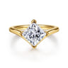 Dante - 14K Yellow Gold Chevron Princess Cut Diamond Engagement Ring - 0.07 ct