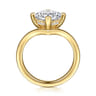 Dante - 14K Yellow Gold Chevron Princess Cut Diamond Engagement Ring - 0.07 ct