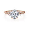 Reena - 14K Rose Gold Oval Diamond Engagement Ring - 0.18 ct