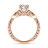 Solene - Vintage Inspired 14K Rose Gold Round Diamond Engagement Ring - 0.13 ct
