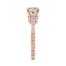 Solene - Vintage Inspired 14K Rose Gold Round Diamond Engagement Ring - 0.13 ct