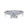 Reena - 14K White Gold Cushion Cut Diamond Engagement Ring - 0.18 ct