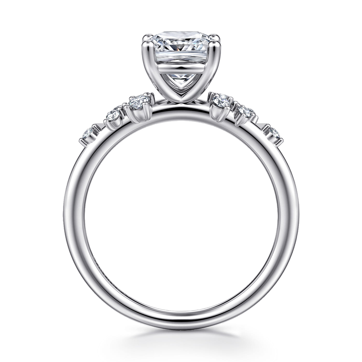 Reena - 14K White Gold Cushion Cut Diamond Engagement Ring - 0.18 ct - Shot 2