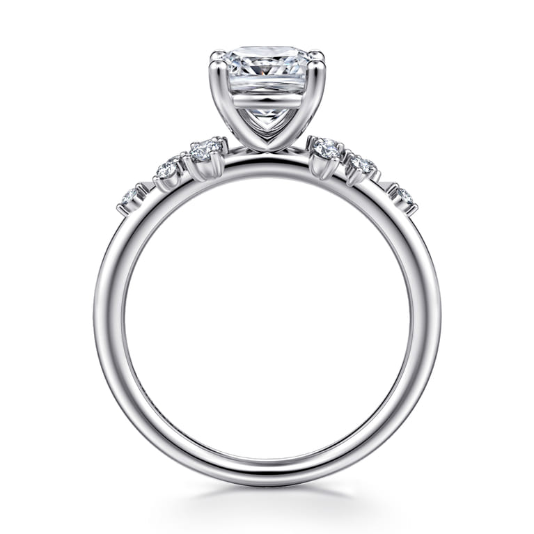 Reena - 14K White Gold Cushion Cut Diamond Engagement Ring - 0.18 ct - Shot 2