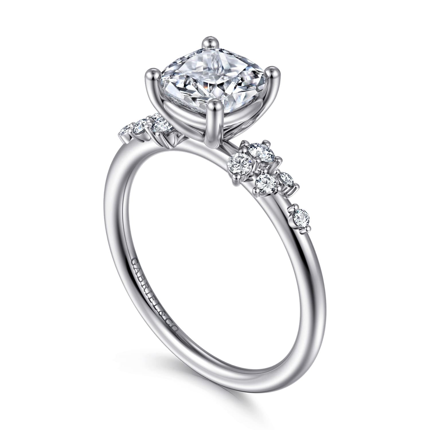 Reena - 14K White Gold Cushion Cut Diamond Engagement Ring - 0.18 ct - Shot 3