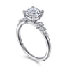Reena - 14K White Gold Cushion Cut Diamond Engagement Ring - 0.18 ct