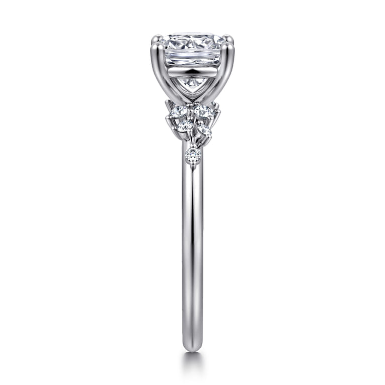 Reena - 14K White Gold Cushion Cut Diamond Engagement Ring - 0.18 ct - Shot 4