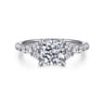 Avah - 14K White Gold Cushion Cut Diamond Cluster Engagement Ring - 0.28 ct