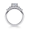 Avah - 14K White Gold Cushion Cut Diamond Cluster Engagement Ring - 0.28 ct