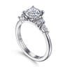 Avah - 14K White Gold Cushion Cut Diamond Cluster Engagement Ring - 0.28 ct