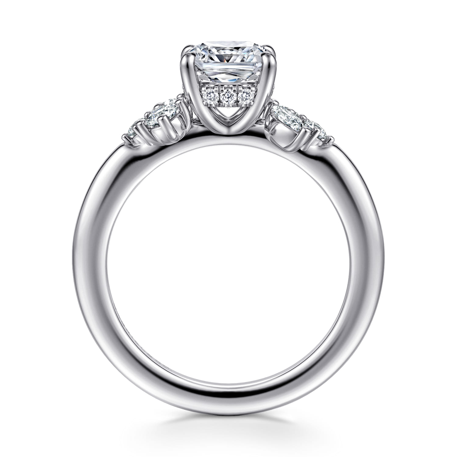 Caye - 14K White Gold Cushion Cut Diamond Engagement Ring - 0.7 ct - Shot 2