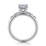 Reena - 14K White Gold Emerald Cut Diamond Engagement Ring - 0.18 ct