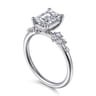 Reena - 14K White Gold Emerald Cut Diamond Engagement Ring - 0.18 ct