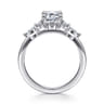 Avah - 14K White Gold Emerald Cut Diamond Cluster Engagement Ring - 0.28 ct