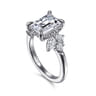 Caye - 14K White Gold Emerald Cut Diamond Engagement Ring - 0.7 ct