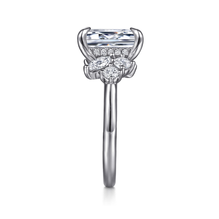 Caye - 14K White Gold Emerald Cut Diamond Engagement Ring - 0.7 ct - Shot 5