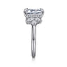 Caye - 14K White Gold Emerald Cut Diamond Engagement Ring - 0.7 ct