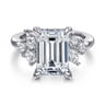 Caye - 14K White Gold Emerald Cut Diamond Engagement Ring - 0.7 ct