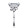 Caye - 14K White Gold Emerald Cut Diamond Engagement Ring - 0.7 ct