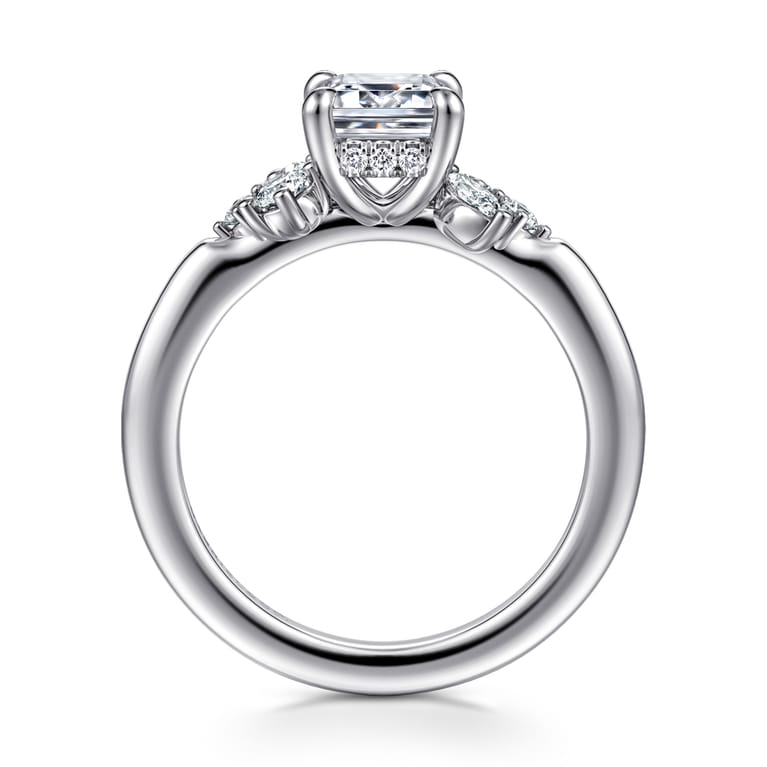 Caye - 14K White Gold Emerald Cut Diamond Engagement Ring - 0.7 ct - Shot 2