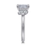 Caye - 14K White Gold Emerald Cut Diamond Engagement Ring - 0.7 ct