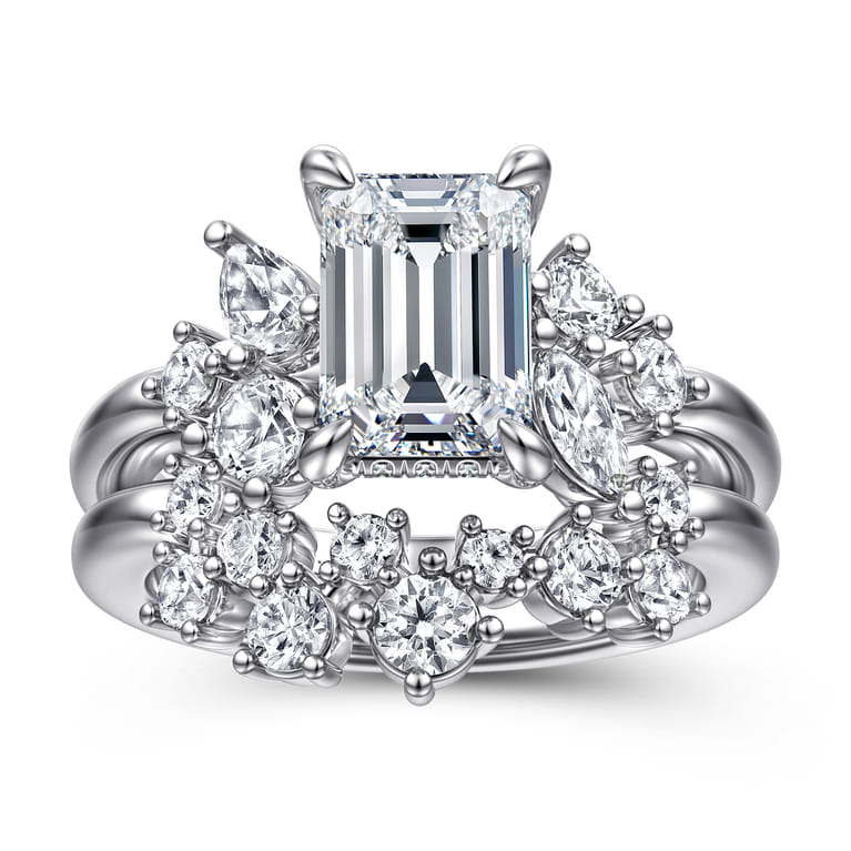 Caye - 14K White Gold Emerald Cut Diamond Engagement Ring - 0.7 ct - Shot 4