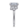 Caye - 14K White Gold Emerald Cut Diamond Engagement Ring - 0.7 ct