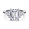Alejandra - 14K White Gold Emerald Cut Diamond Engagement Ring - 0.35 ct