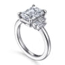 Alejandra - 14K White Gold Emerald Cut Diamond Engagement Ring - 0.35 ct