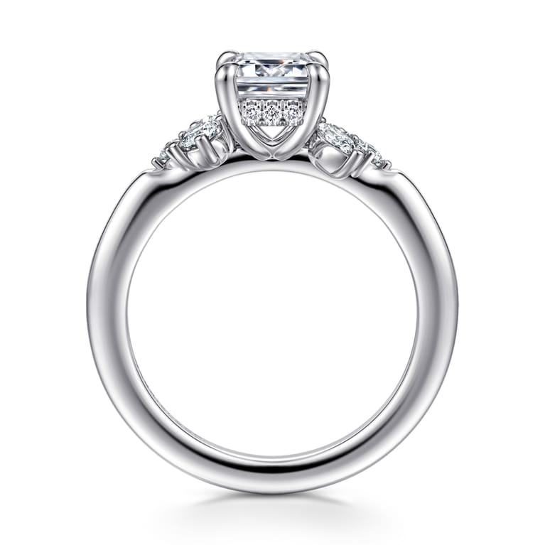 Caye - 14K White Gold Emerald Cut Diamond Engagement Ring - 0.4 ct - Shot 2