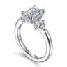 Caye - 14K White Gold Emerald Cut Diamond Engagement Ring - 0.4 ct